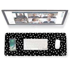 Soar Tech Elevated Polka Dot Desk Pad black and white Fab Fit Fun